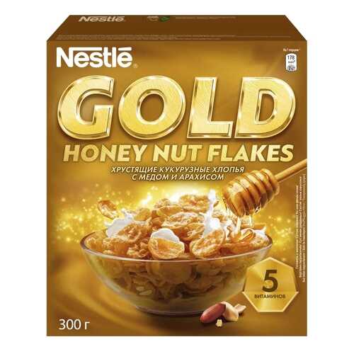 Готовый завтрак Gold honey nut flakes 300 г в ВкусВилл