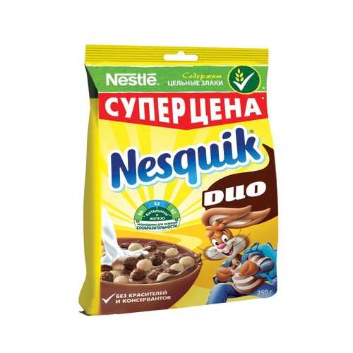 Готовый завтрак Nesquik duo шоколадный 250 г в ВкусВилл