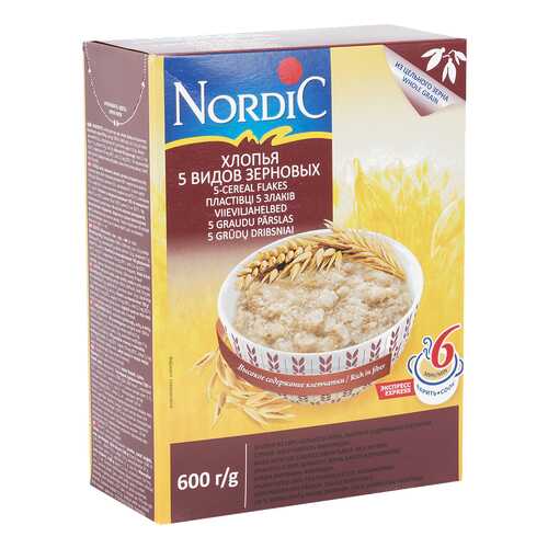 Хлопья Nordic 5 видов зерновых 600 г в ВкусВилл