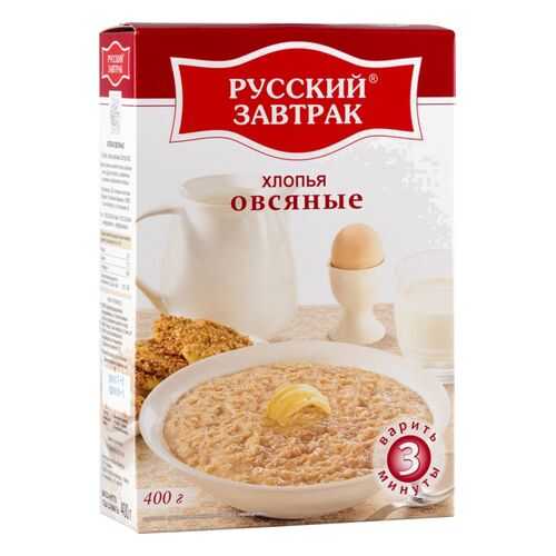 Хлопья овсяные Русский завтрак 400 г в ВкусВилл