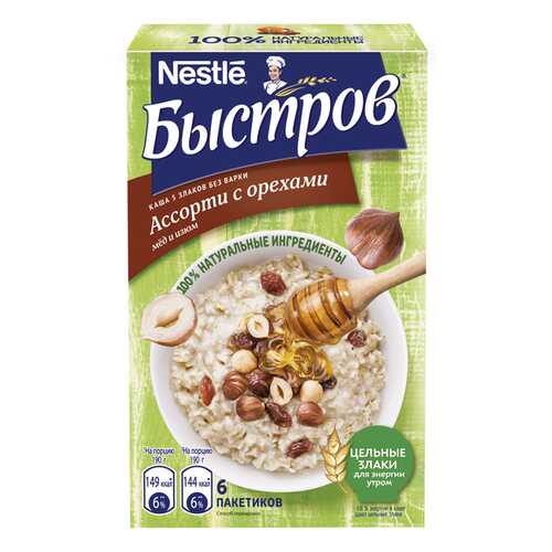 Каша 5 злаков Быстров ассорти с орехами без варки 6х40 г в ВкусВилл