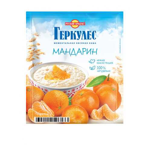 Овсяная каша Русский продукт моментальная геркулес с мандаринами 35 г в ВкусВилл