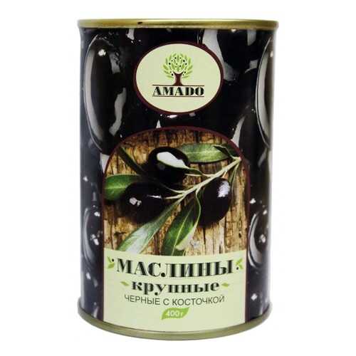 Черные маслины Amado с косточкой крупные 400 г в ВкусВилл
