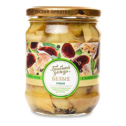 Грибы белые Грибной Дождь резаные маринованные 500 г Россия в ВкусВилл