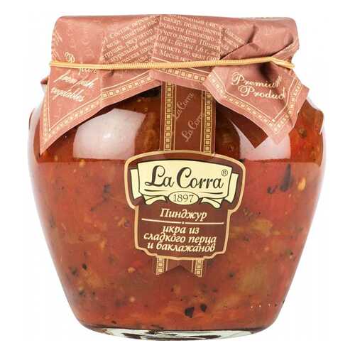 Икра из сладкого перца и баклажанов La Corra пинджур 550 г в ВкусВилл