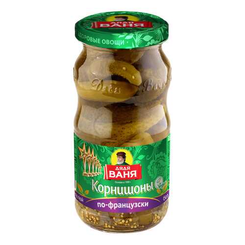 Корнишоны Дядя Ваня По-Французски маринованные 460г стекло Россия в ВкусВилл