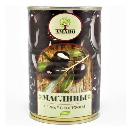 Маслины черные Amado с косточкой 300 г в ВкусВилл