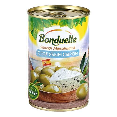 Оливки Bonduelle мансанилья с голубым сыром 314 л в ВкусВилл