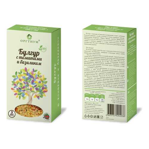 Булгур Оргтиум с томатами и базиликом 180 г в ВкусВилл