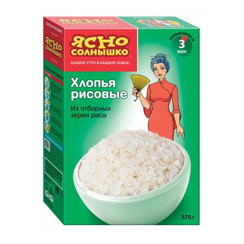 Хлопья рисовые ПМК ясно солнышко 375 г в ВкусВилл