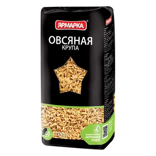 Крупа овсяная Ярмарка недробленая 700 г в ВкусВилл