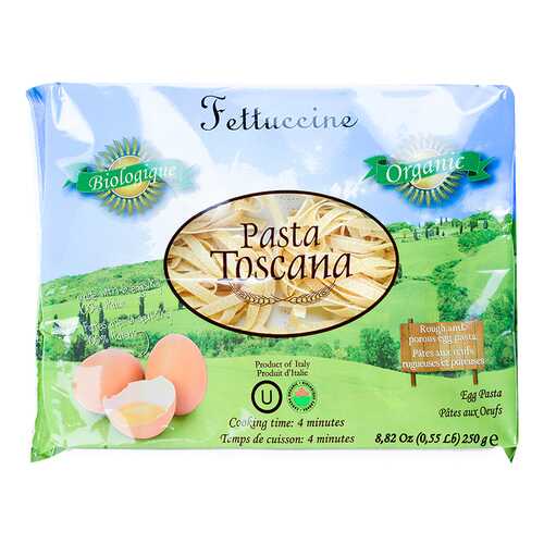 Макаронные изделия Pasta Toscana био феттучине яичные 250 г в ВкусВилл