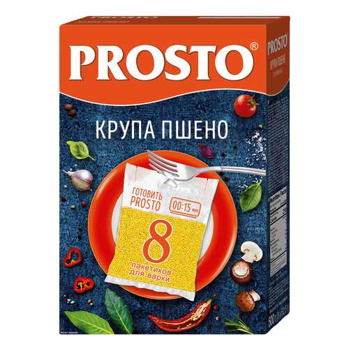 Пшено Prosto высший сорт 62.5 г*8 пакетиков 500 г в ВкусВилл