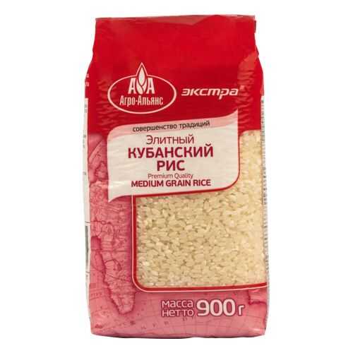 Рис Агро-Альянс элитный кубанский 900 г в ВкусВилл