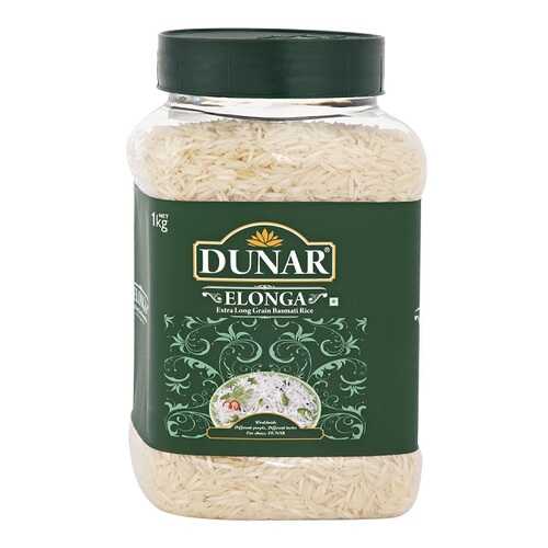 Рис DUNAR Басмати Elonga Sela пропаренный длиннозерный 1 кг банка Индия в ВкусВилл