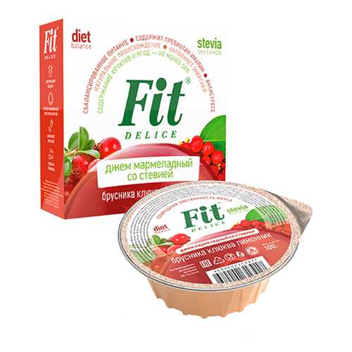 Джем мармелад Fit Parad со стевией брусника клюква лимонник в ВкусВилл