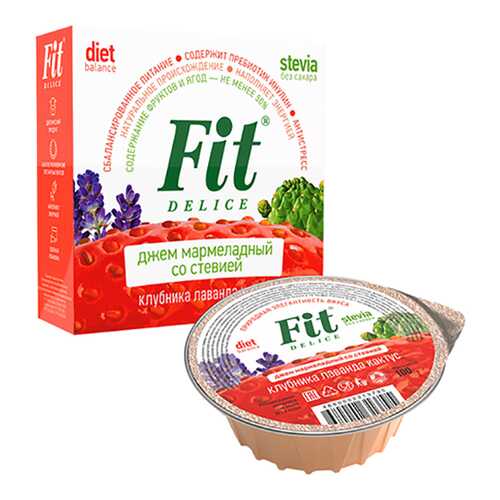Джем мармелад со стевией Fit Parad клубника лаванда кактус в ВкусВилл