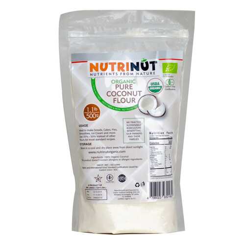Кокосовая мука Nutrinut organic coconut flour 500 г в ВкусВилл