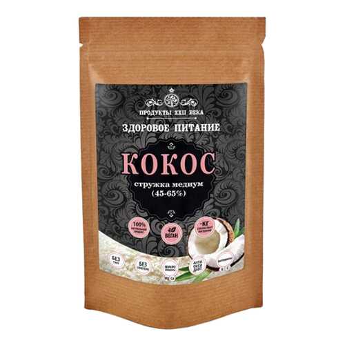 Кокосовая стружка медиум 45-65% Продукты XXII века 50 г в ВкусВилл