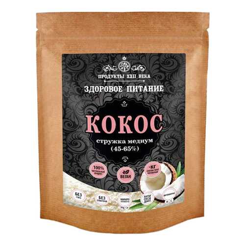 Кокосовая стружка Продукты XXII века медиум 45-65% 200 г в ВкусВилл