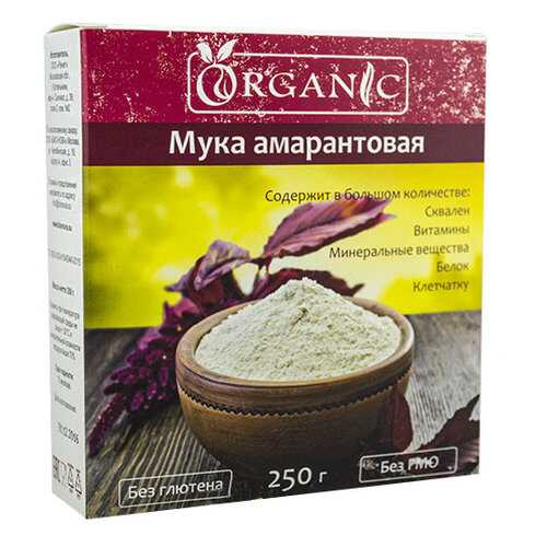 Мука амарантовая пищевая, марка ORGANIC, 250 г, в ВкусВилл