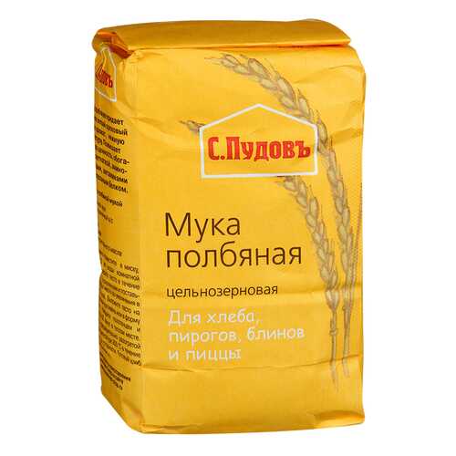 Мука полбяная С.Пудовъ цельнозерновая 450 г в ВкусВилл