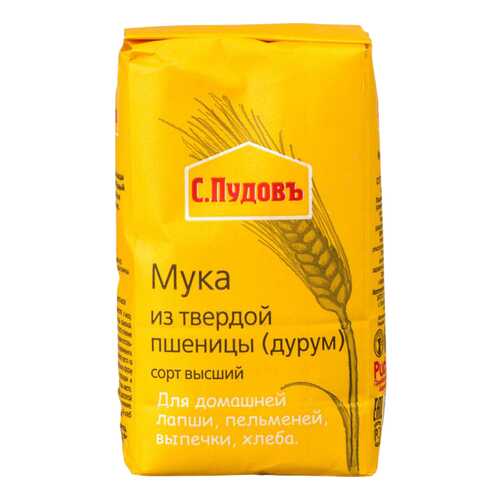 Мука С.Пудовъ из твердой пшеницы 500 г в ВкусВилл