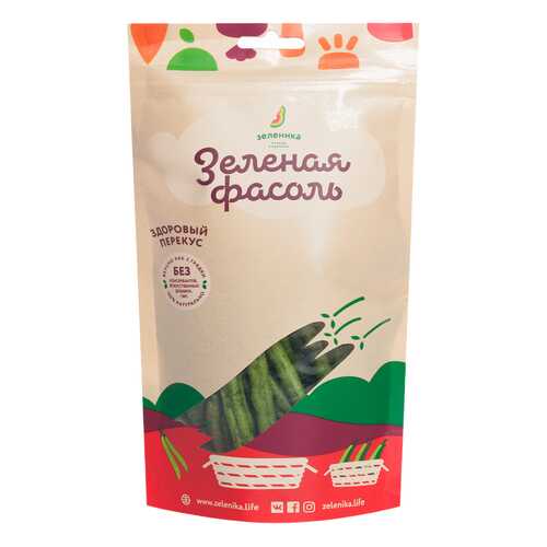 Овощной перекус Зеленика зеленая фасоль 30 г в ВкусВилл
