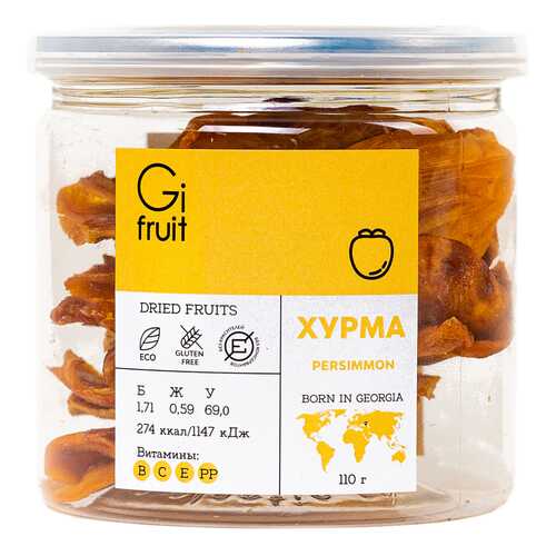Сушеная хурма GIFRUIT 110 г в ВкусВилл