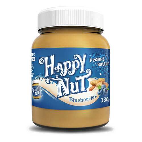 Арахисовая паста Happy Life Happy Nut с черникой 330 г в ВкусВилл