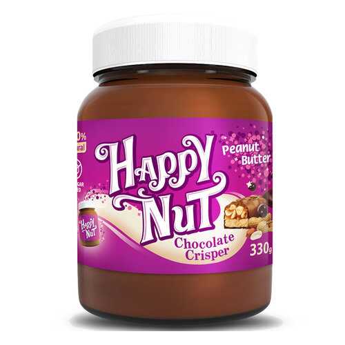 Арахисовая паста HAPPY NUT шоколадная с кусочками 330 г в ВкусВилл