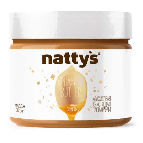 Арахисовая паста Nattys Crunchy с кусочками арахиса 325 г в ВкусВилл