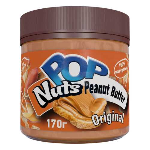 Арахисовая паста POP Nuts Peanut Butter Original, Натуральная, 170г в ВкусВилл