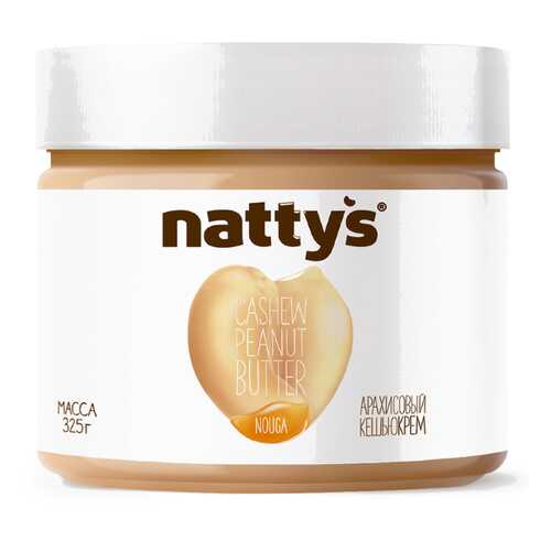 Паста Nattys кешью, арахисовая нуга с мёдом 325 г в ВкусВилл