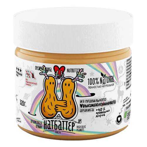 Паста ореховая Nutbutter из жареного арахиса высокоолеиновая 320г в ВкусВилл