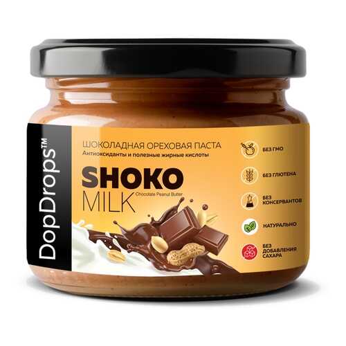 Шоколадно-ореховая паста SHOKO MILK с арахисом и молочным шоколадом без сахара, 250 г в ВкусВилл