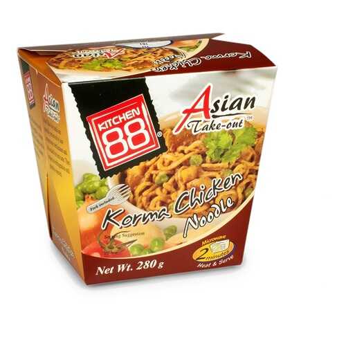 Готовое блюдо «Тайская лапша с курицей в соусе Корма», Kitchen88, 280 г, Таиланд в ВкусВилл