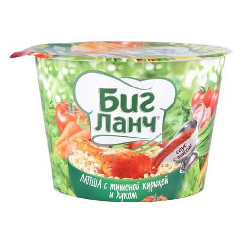 Лапша быстрого приготовления Биг ланч с тушеной курицей и луком 90 г в ВкусВилл