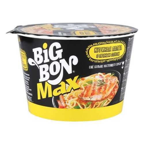 Лапша быстрого приготовления BigBon куриная с пряным соусом 95 г в ВкусВилл