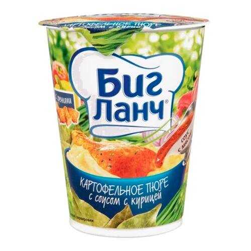 Пюре картофельное Биг ланч с соусом с курицей с гренками 50 г в ВкусВилл