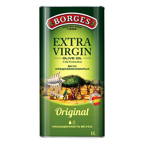 Масло Borges extra virgin original оливковое нерафинированное вкус средиземноморья 1 л в ВкусВилл