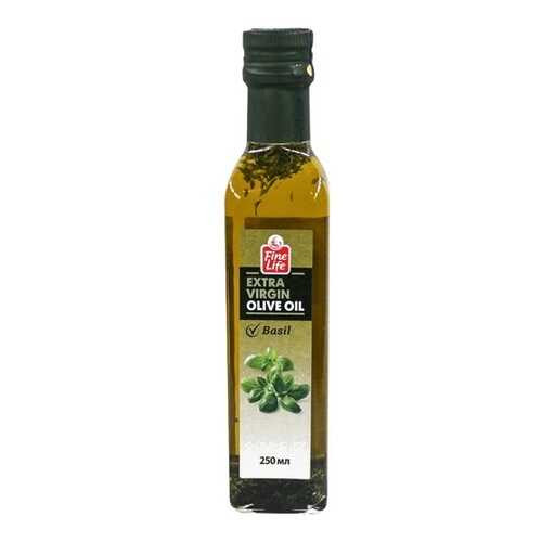Масло Fine Life extra vergine оливковое нерафинированное с ароматом базилика 250 мл в ВкусВилл