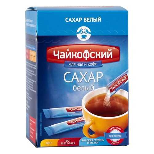 Сахар порционный Чайкофский в стиках белый 5 г 60 штук в ВкусВилл