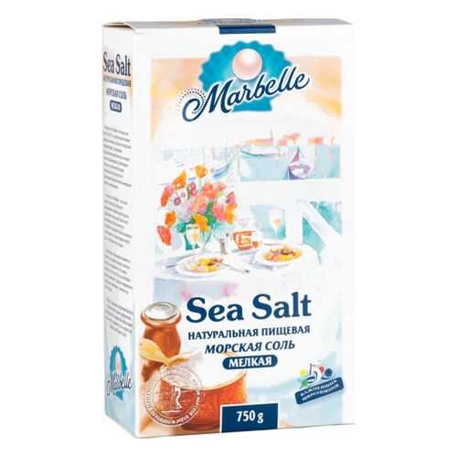 Соль морская пищевая Marbelle натуральная мелкая 750 г в ВкусВилл