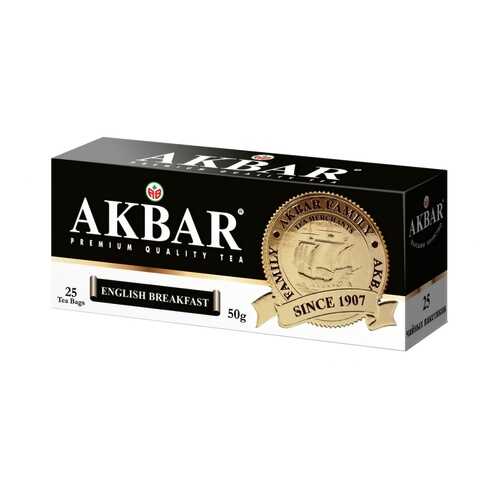 Чай Akbar English Breakfast, черный, 25 пакетиков в ВкусВилл