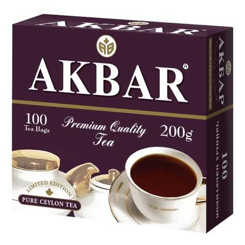 Чай Akbar English Breakfast черный байховый 2 г*100 пакетиков в ВкусВилл