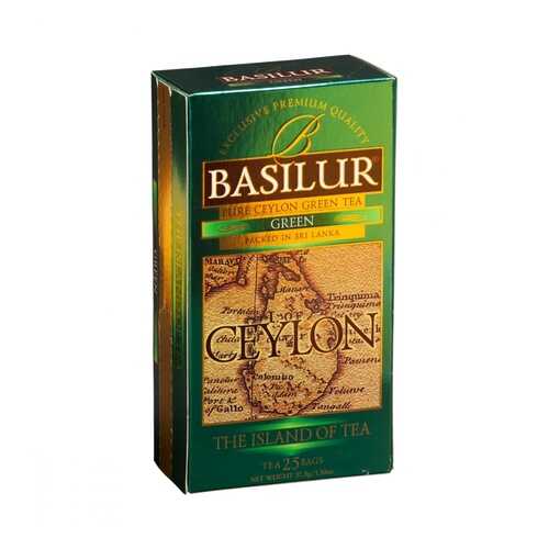 Чай Basilur Остров - Зеленый зеленый 25 пакетиков в ВкусВилл
