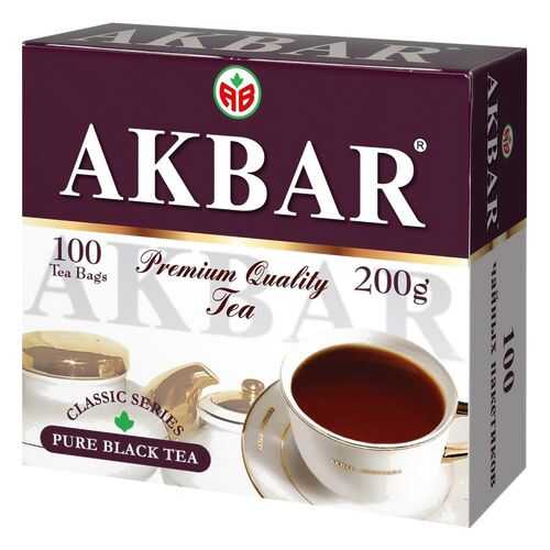 Чай черный Akbar цейлонский классический 100 пакетиков в ВкусВилл