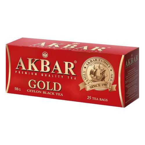 Чай черный Akbar gold 25 пакетиков в ВкусВилл