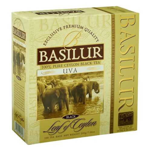 Чай черный Basilur uva цейлонский 100 пакетиков в ВкусВилл